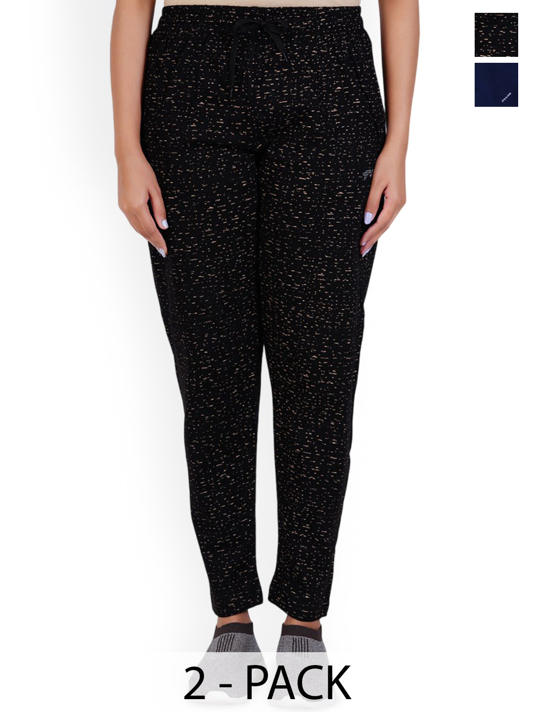 FEEL TRACK Women Pack Of 2 Printed Pure Cotton Track Pants