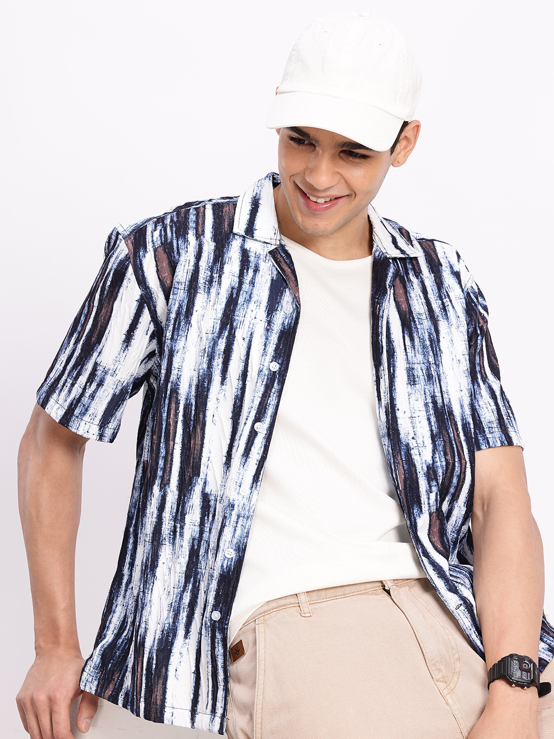 Aeropostale Abstract Printed Drop-Shoulder Sleeves Relaxed Fit Casual Shirt