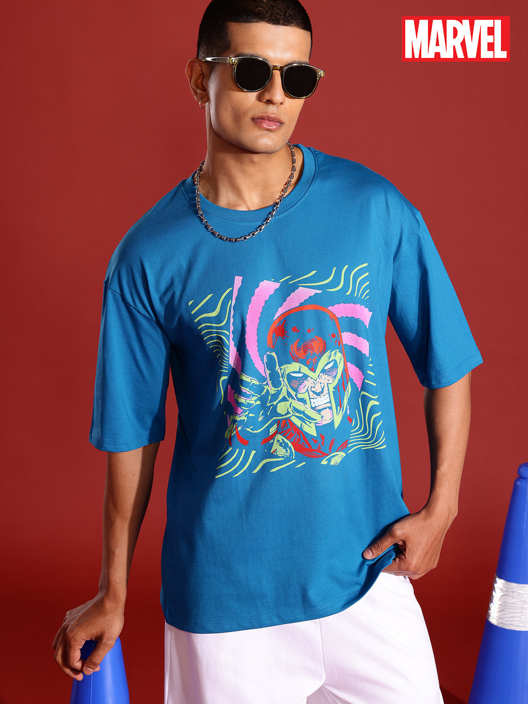 MARVEL STREET Humor and Comic Printed Relaxed Fit Pure Cotton T-shirt