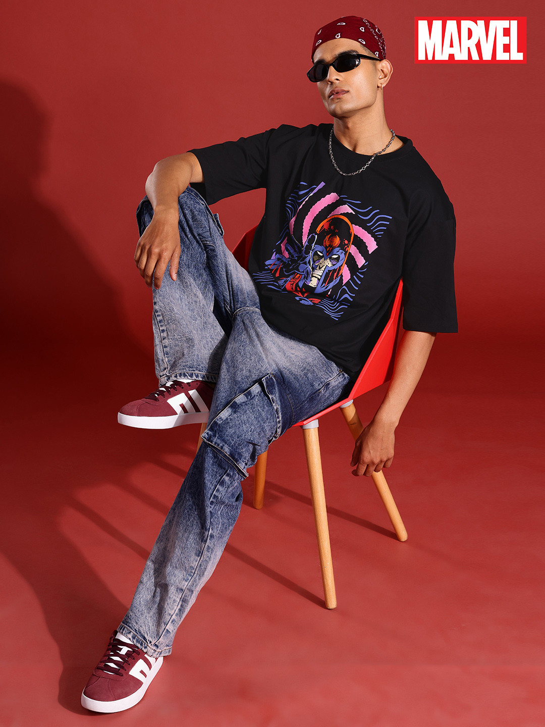 MARVEL STREET Humor and Comic Printed Relaxed Fit Pure Cotton T-shirt