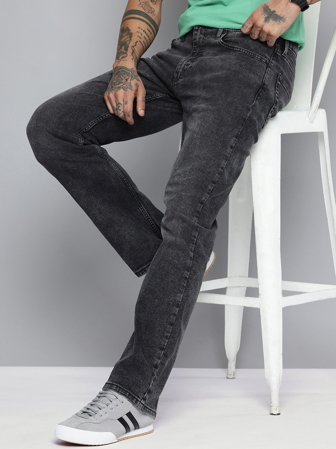 Levis Men 527 Slim Bootcut Fit Heavy Fade Stretchable Jeans