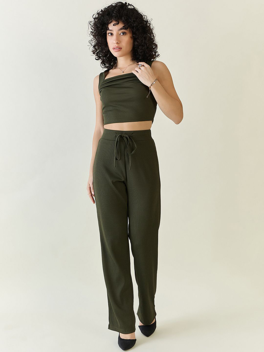 aayu Square Neck Top & Trousers Co-Ords Set