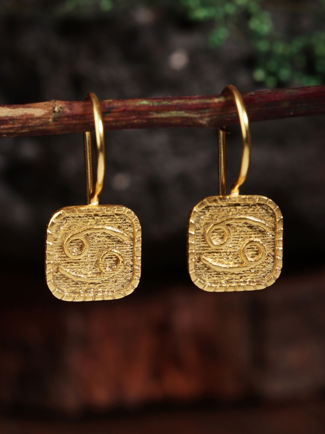 Berserk Gold-Plated Contemporary Shaped Cancer Studs