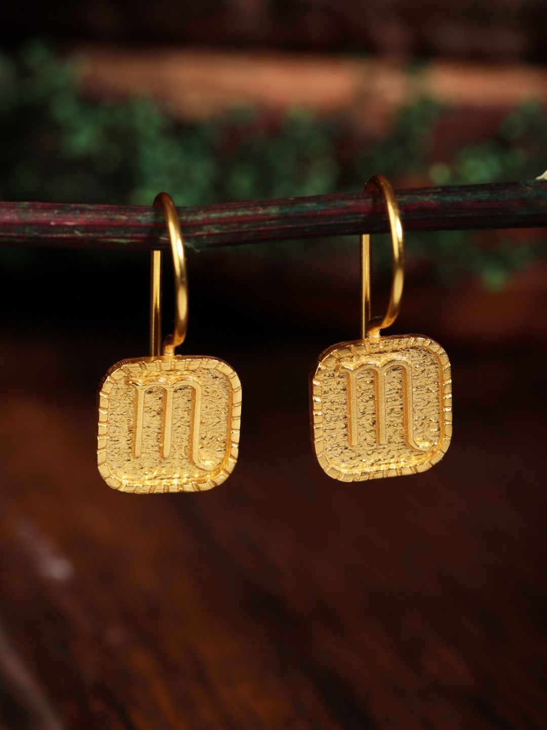 Berserk Scorpio Gold-Plated Square Shaped Drop Earrings