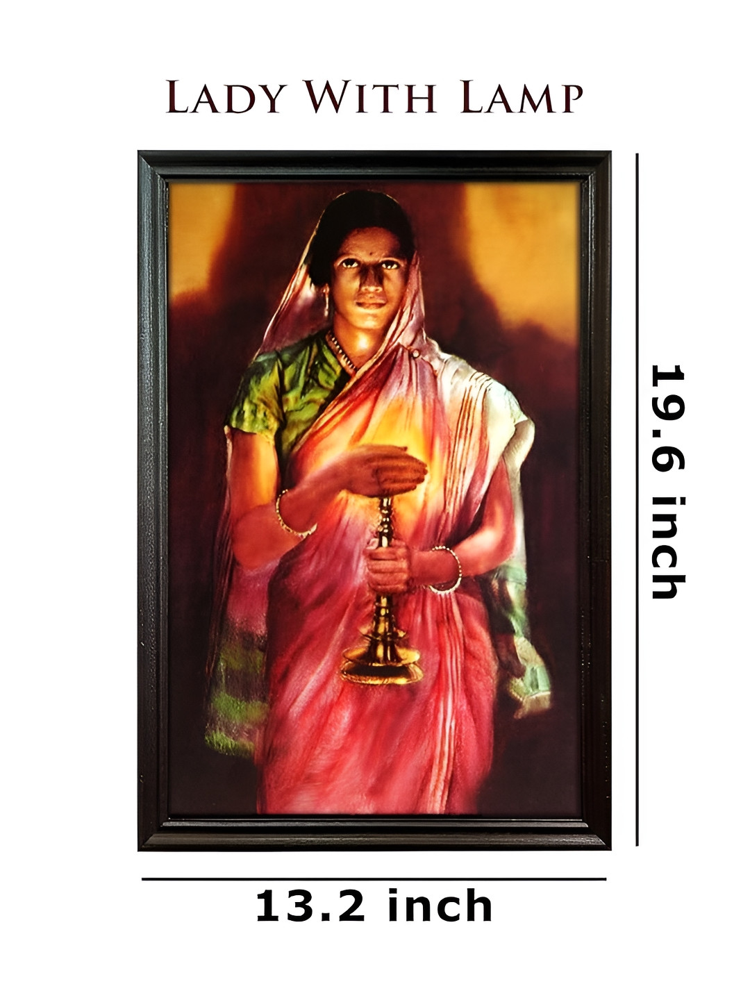 EMPEROR ART GALLERY Black Lady With Lamp Wooden Wall Photo Frame