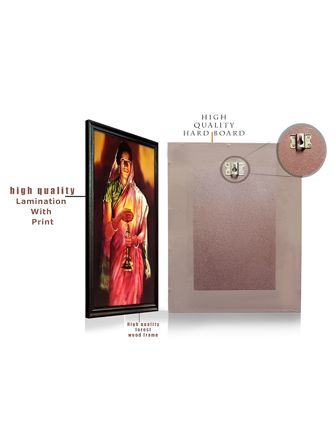 EMPEROR ART GALLERY Black & Red Self Design Wooden Wall Photo Frame