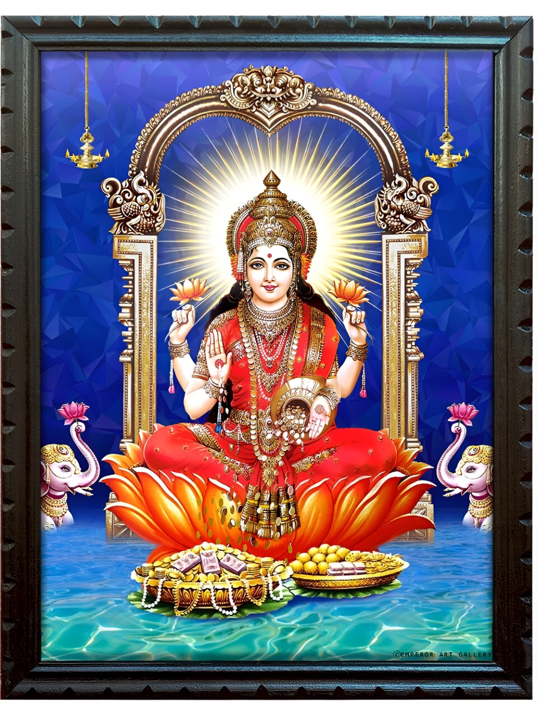EMPEROR ART GALLERY Black God Lakshmi Wooden Wall Photo Frames