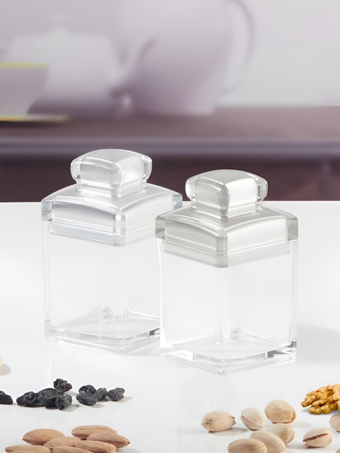 Kookee Transparent 2 Pieces Easy To Clean Canister Container