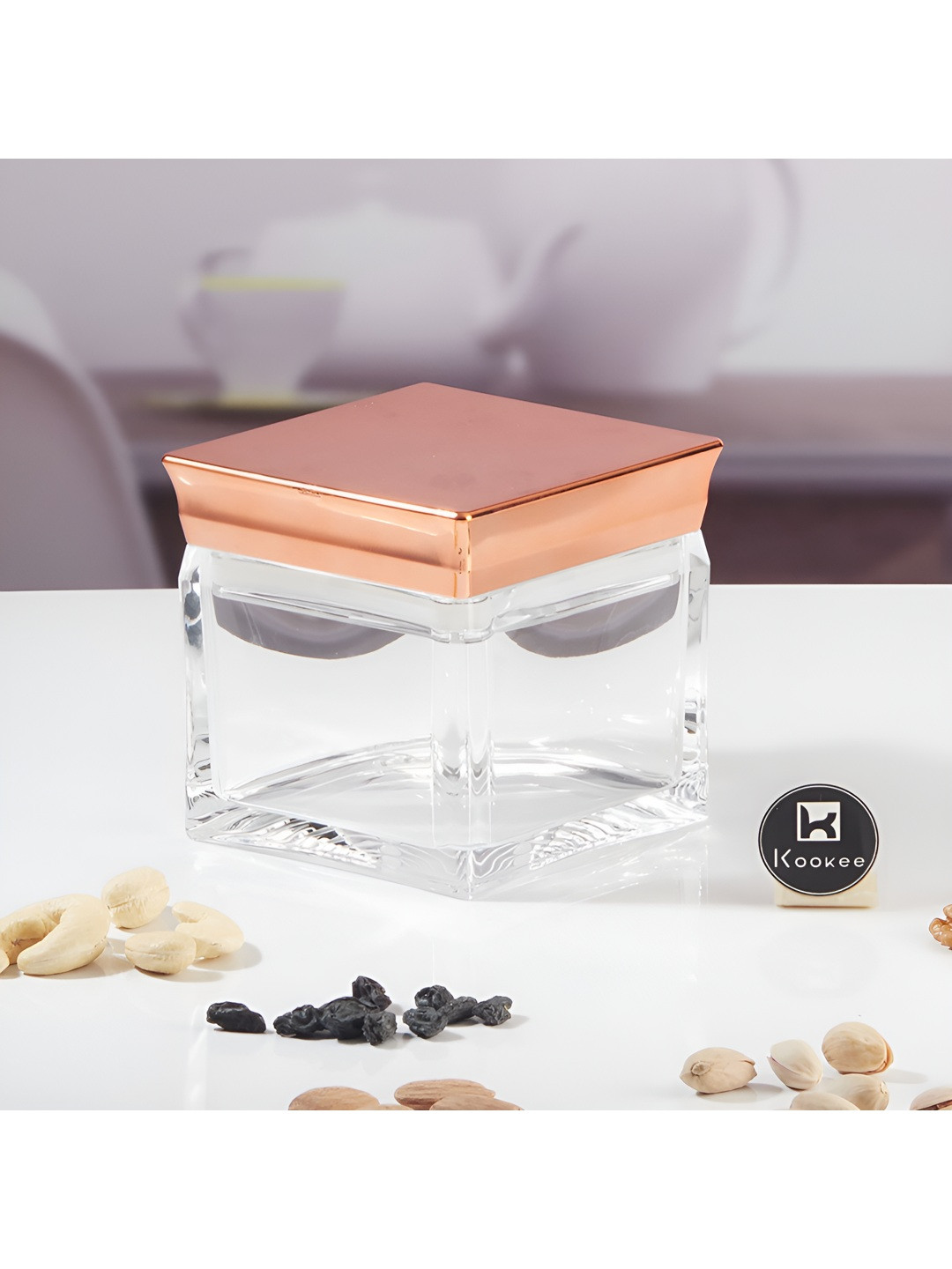 Kookee Transparent Acrylic Airtight Easy to Clean Canister Container 400 ml