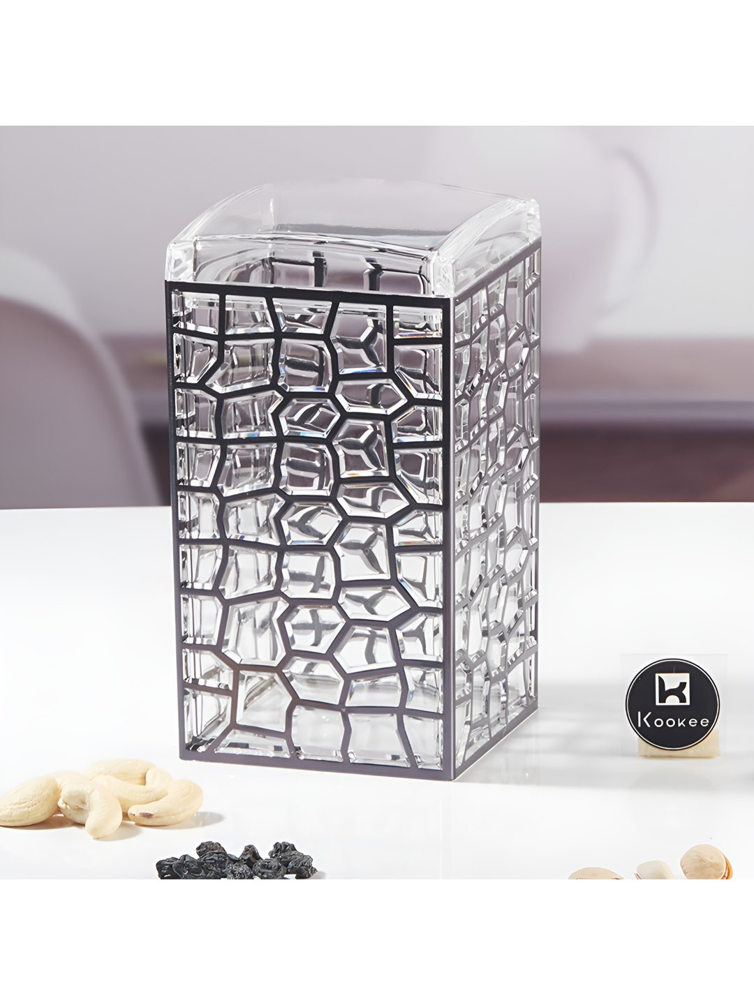 Kookee Transparent & Black Canister Container 1.2L