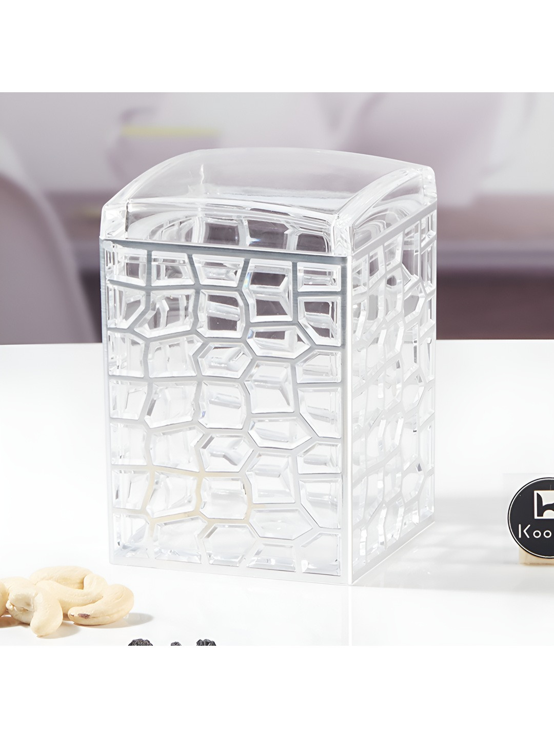 Kookee Transparent & Silver Toned Canister Container 900ml