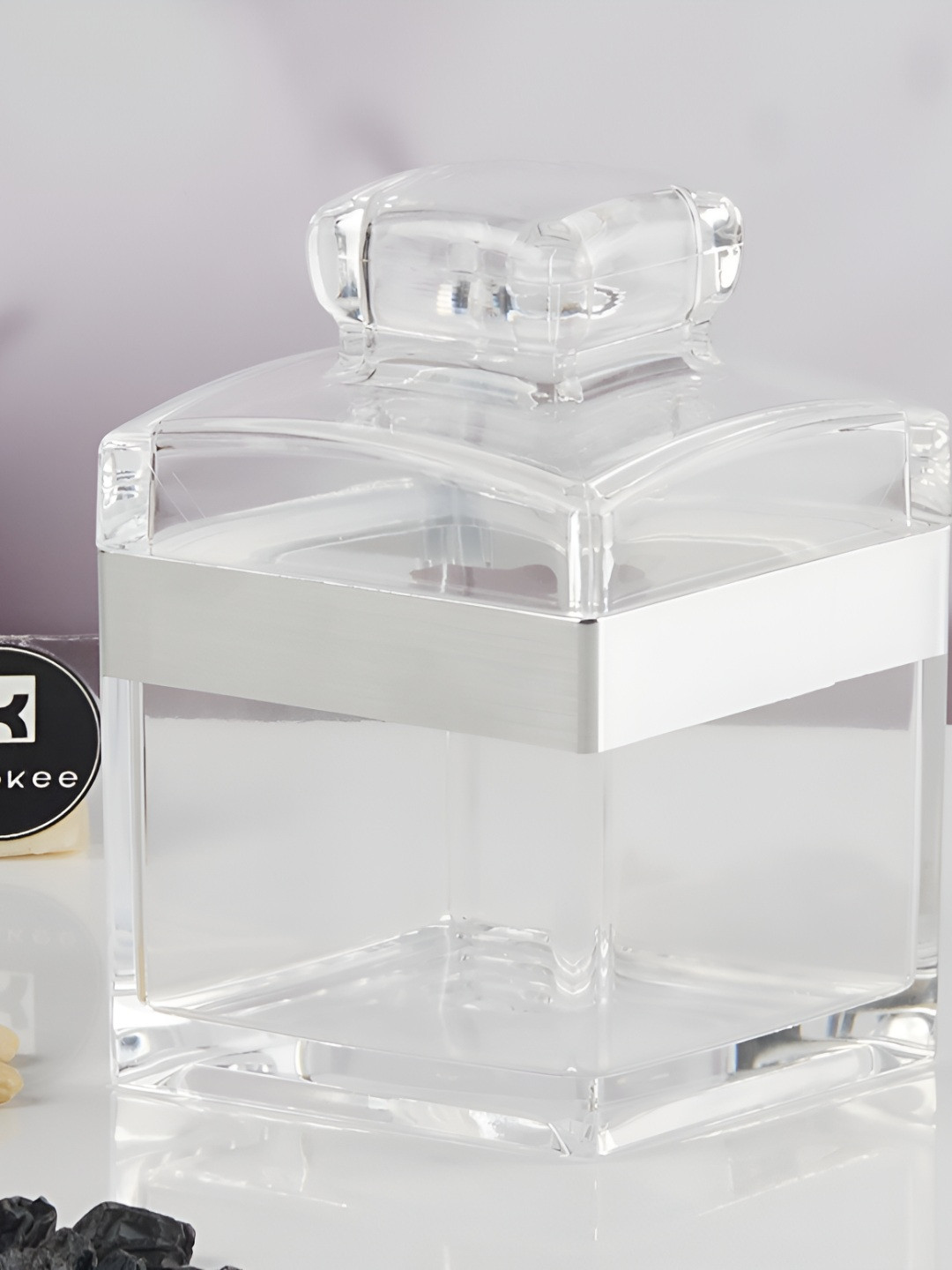 Kookee Transparent Acrylic Airtight Easy to Clean Canister Container 320 ml