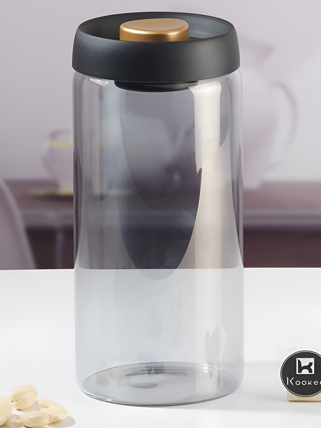 Kookee Grey Glass Canister Container 1.8L