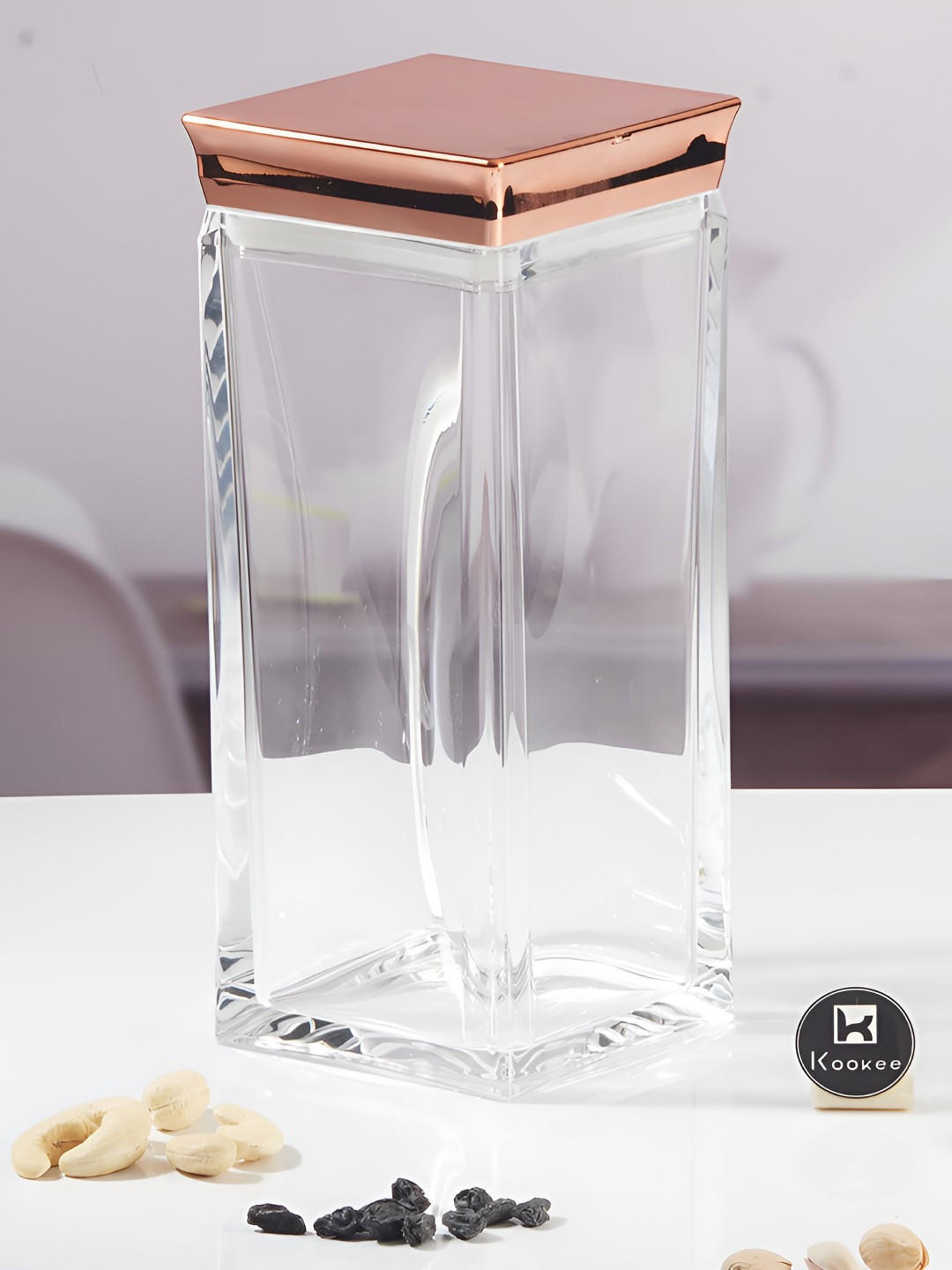 Kookee Transparent & Rose Gold Canister Container 1.5L