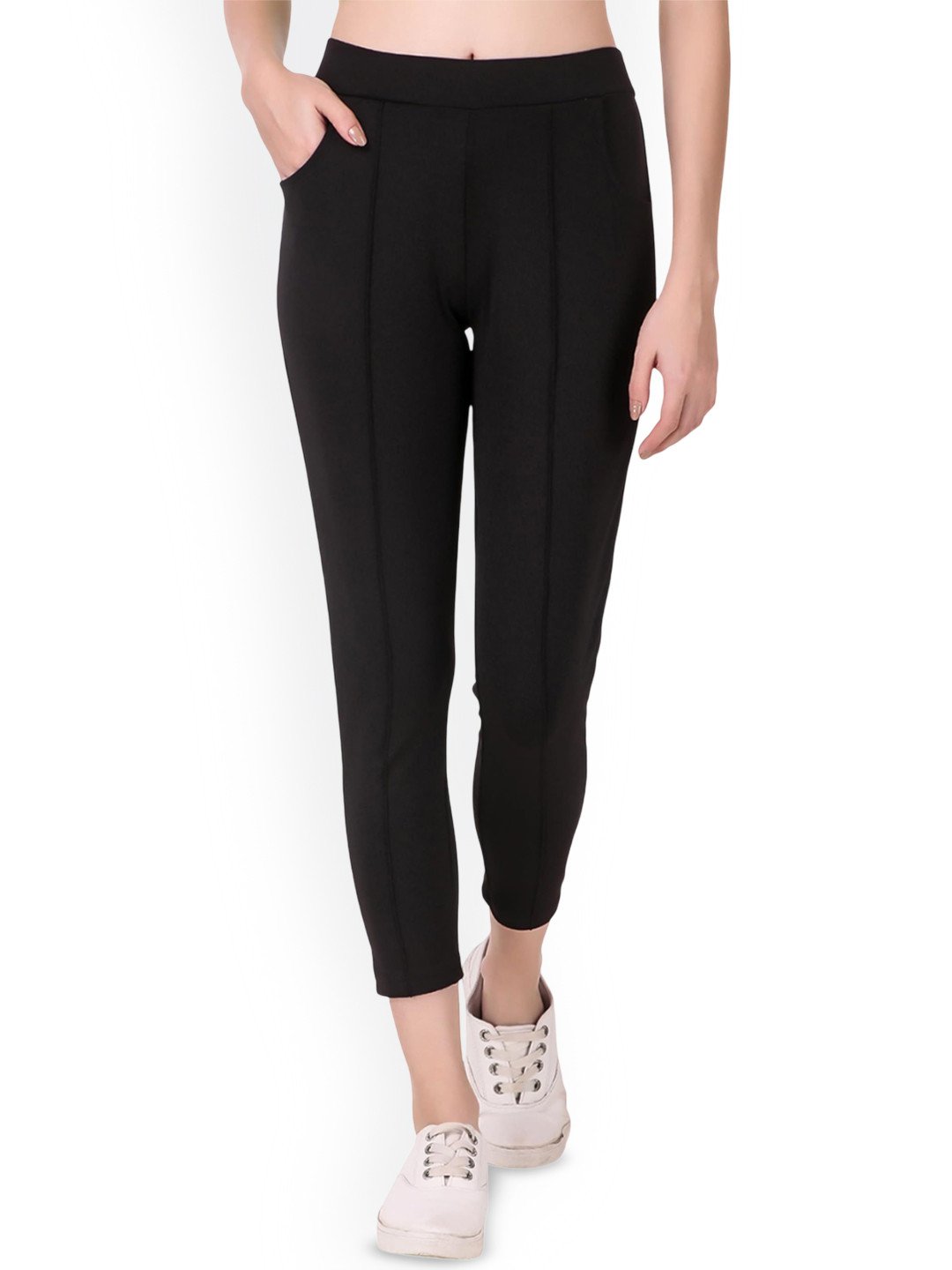 BENZOS Cotton High Rise Slim Fit Capris