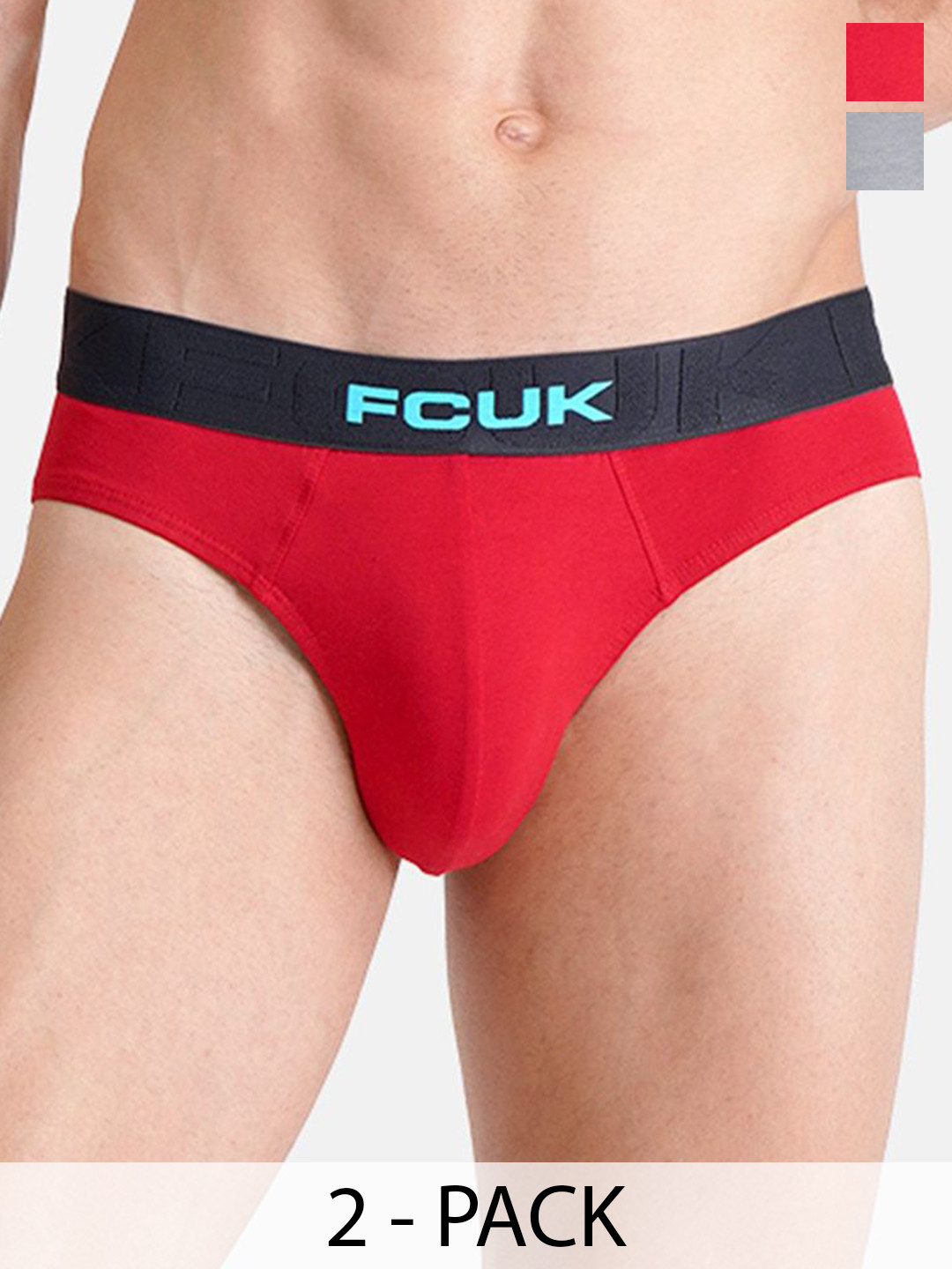 FCUK Pack Of 2 Cotton Basic Briefs