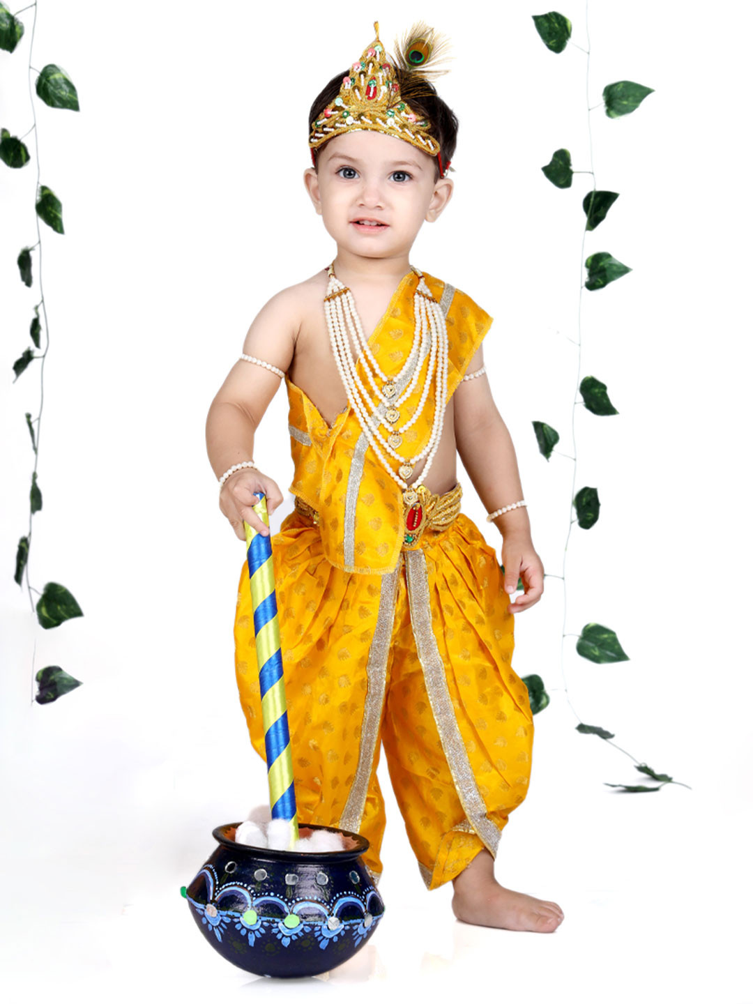 itsmycostume Boys Krishna Dress Costume Set with Accessories