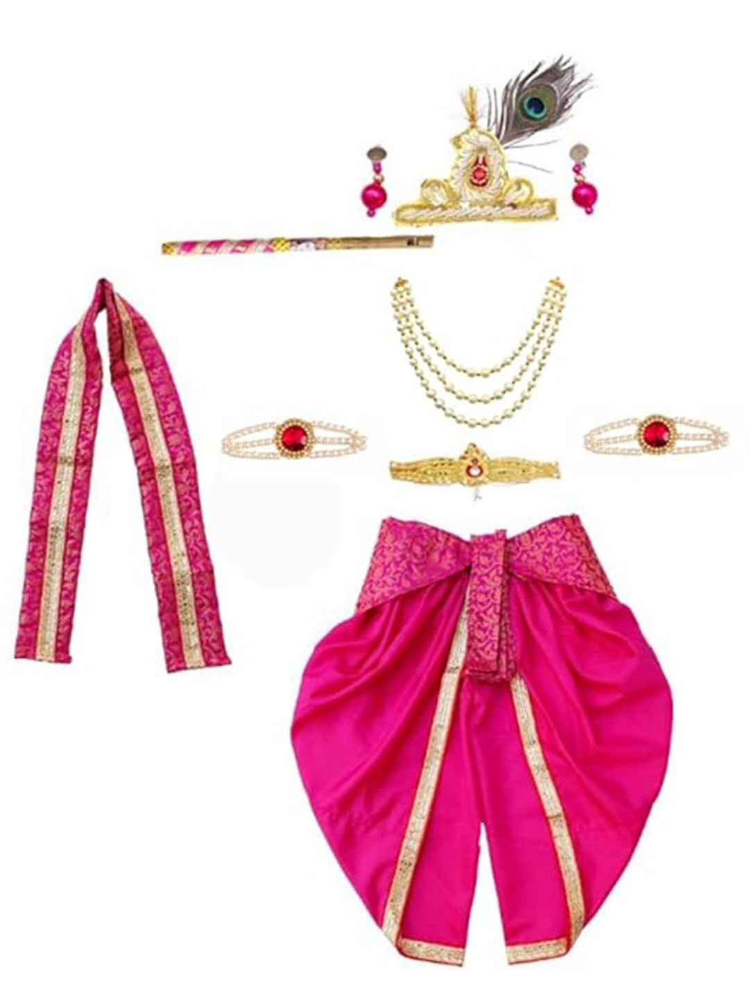 itsmycostume Boys Krishna Dress Costume Set with Accessories