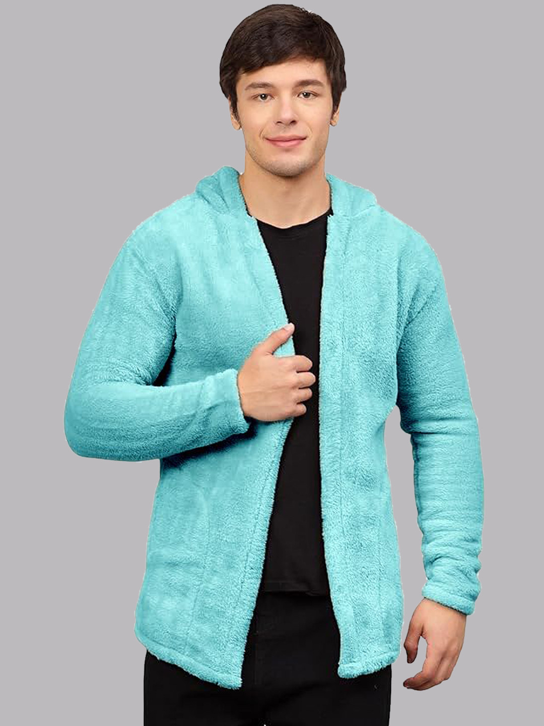 Ben Martin Men Hooded Solid Fleece Casual Lightweight Parka Jacket
