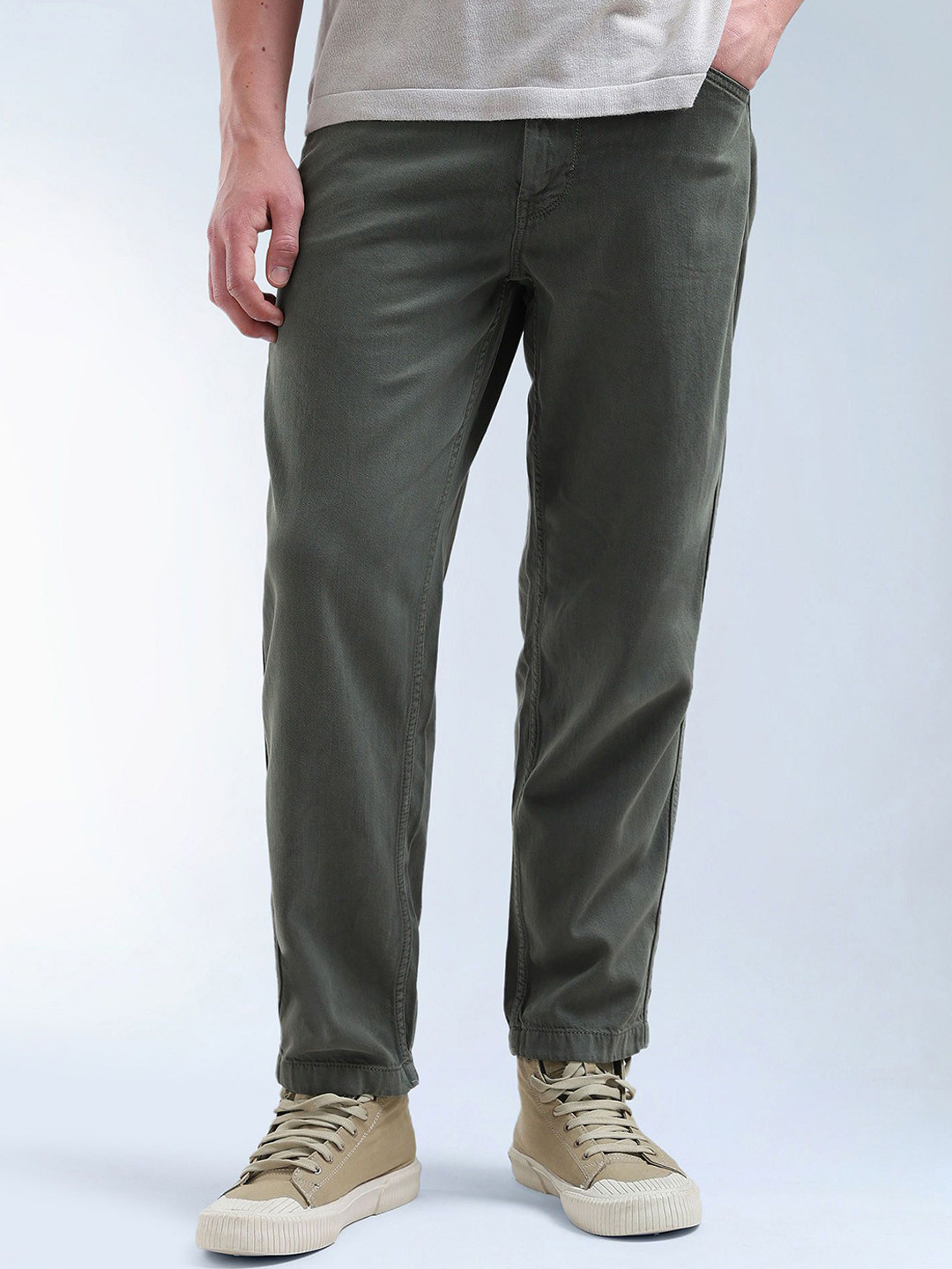 Flying Machine Cobain 90's Loose Fit Cropped Chinos