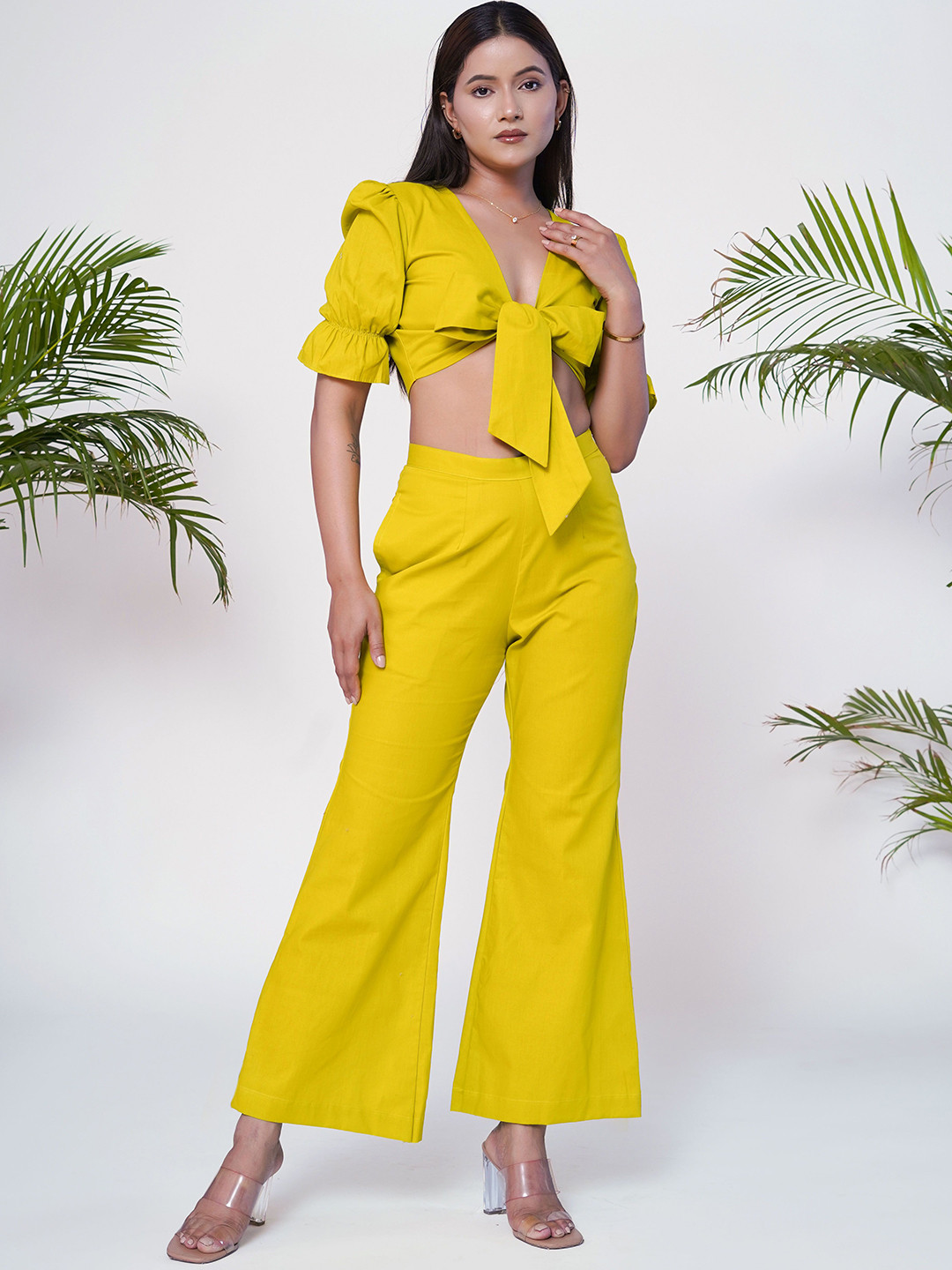 Salvia Sky Women Tailored Flared Trousers