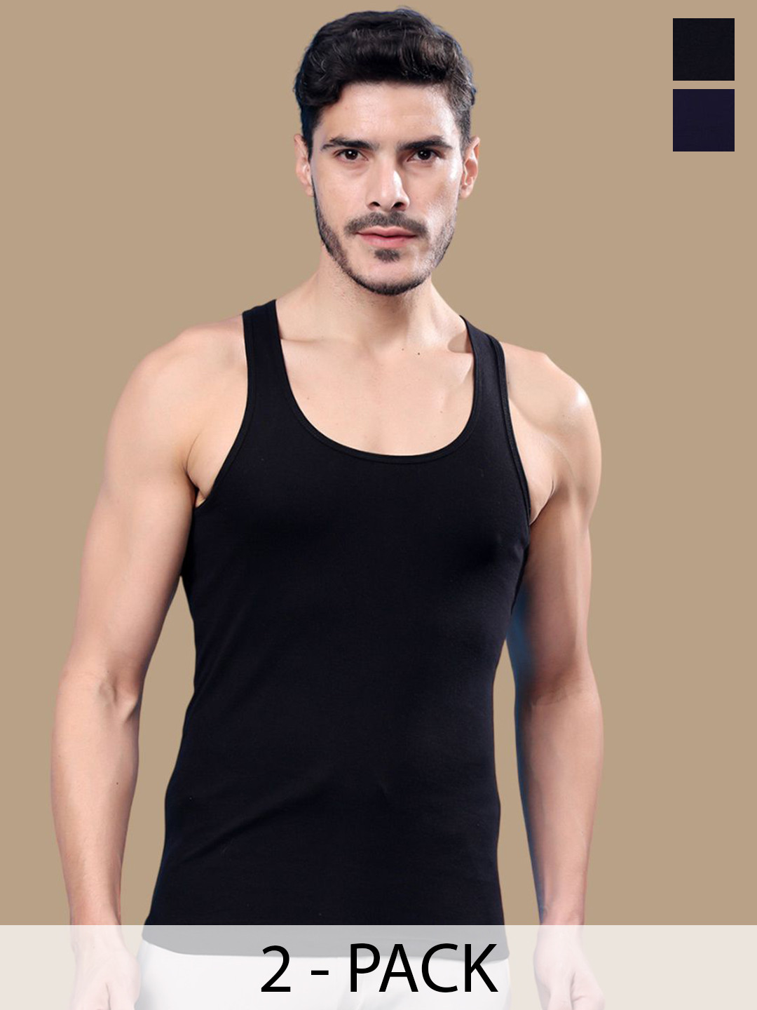 Friskers Men Pack Of 2 Cotton Undershirt 0901R-01-05