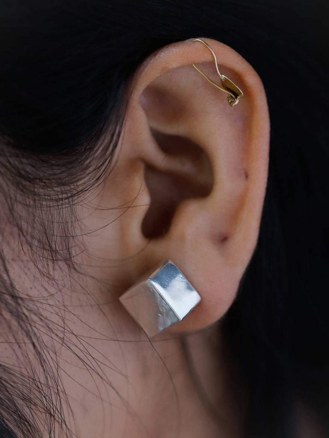 House of Aadyaa 925 Sterling Silver Square Shaped Studs