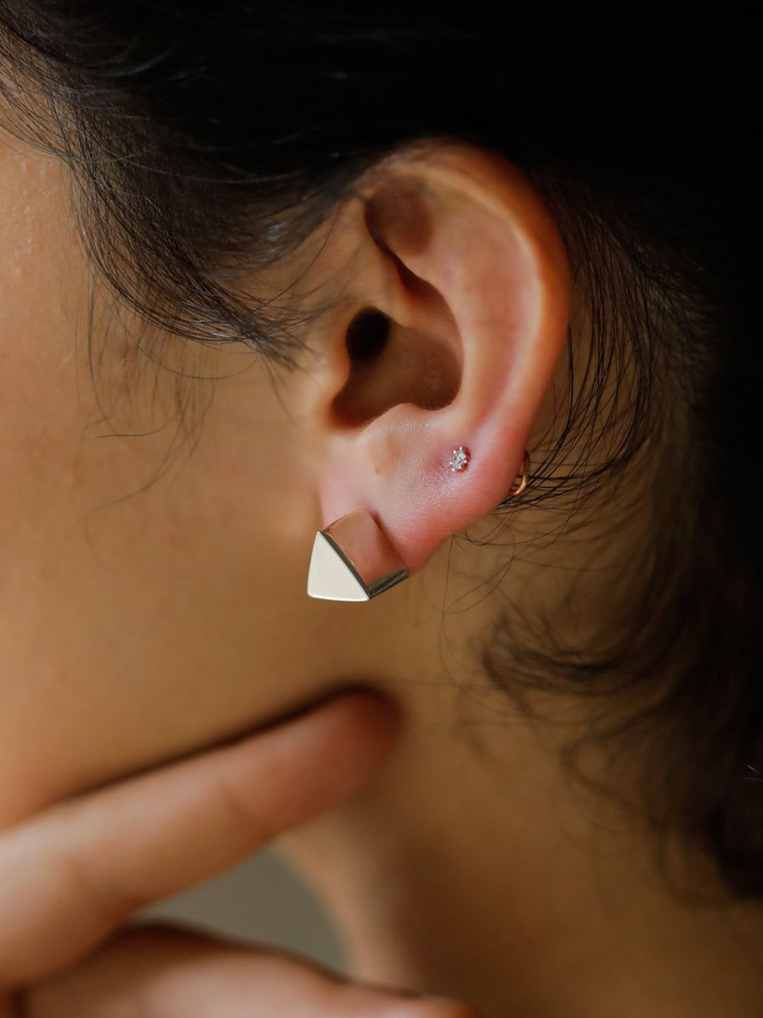 House of Aadyaa 925 Sterling Silver Triangular Studs