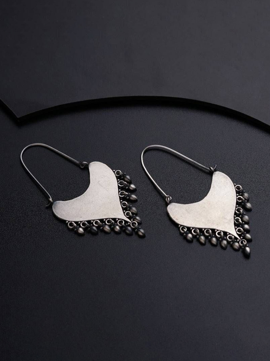 House of Aadyaa 925 Sterling Silver Classic Oxidised Hoop Ambition Earrings