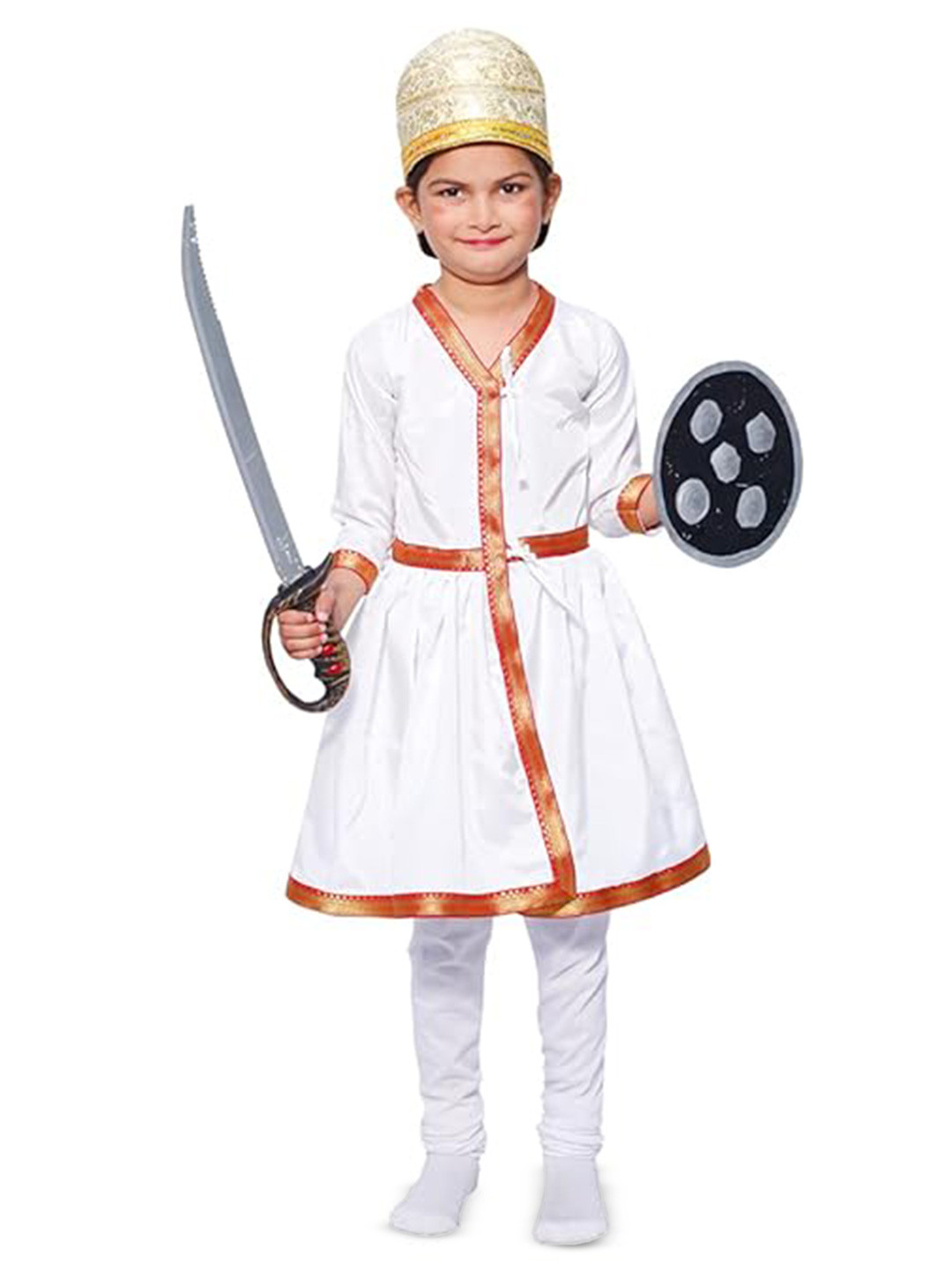 itsmycostume Boys V-Neck Pure Cotton Chhatrapati Shivaji Maharaj Costume Set
