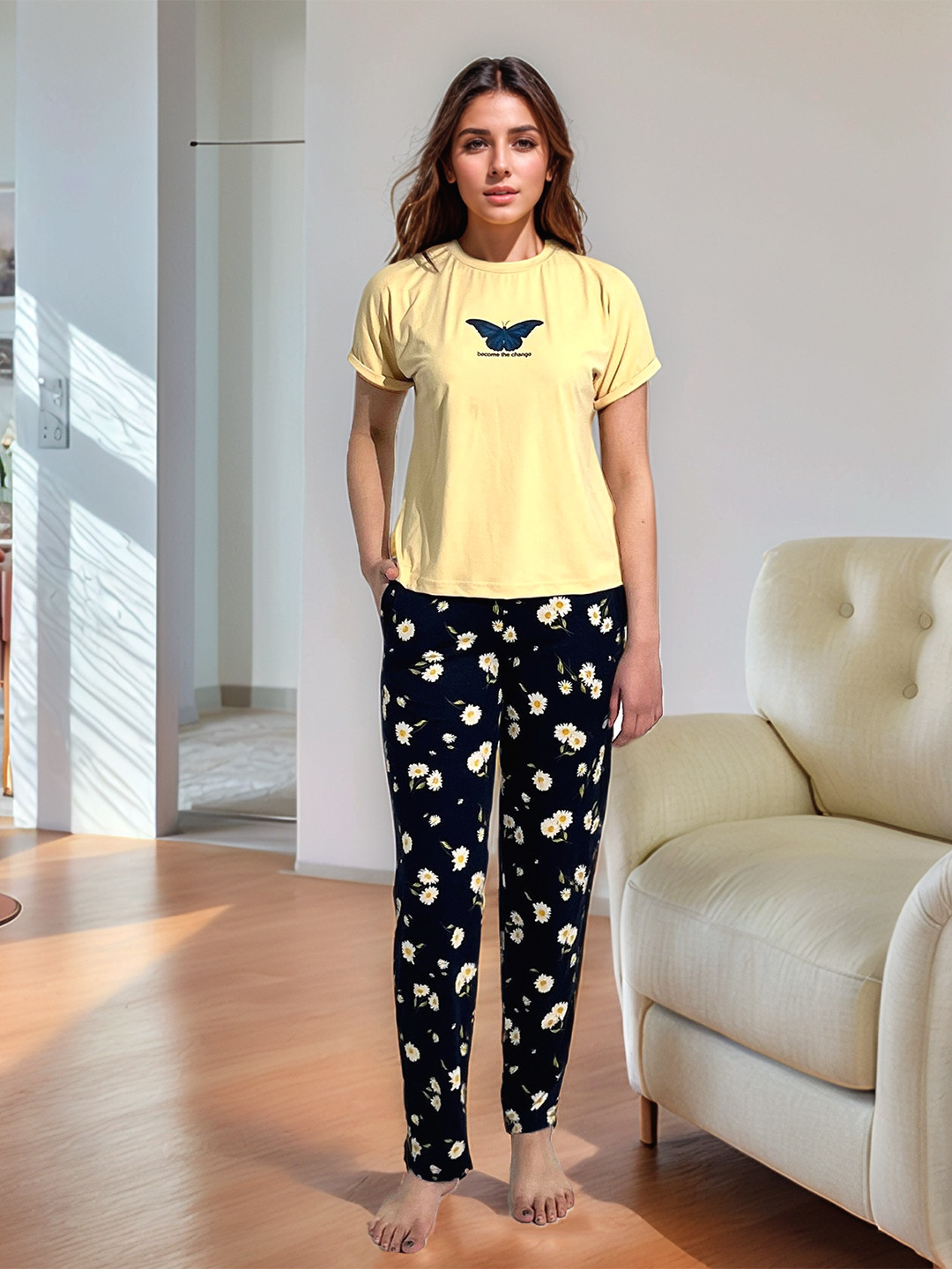 ELEVENS HEAVEN Extended Sleeves Night suit