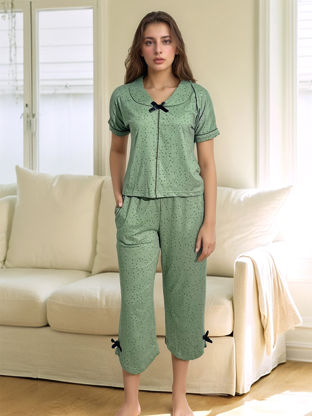 ELEVENS HEAVEN Women Graphic Printed Night suit