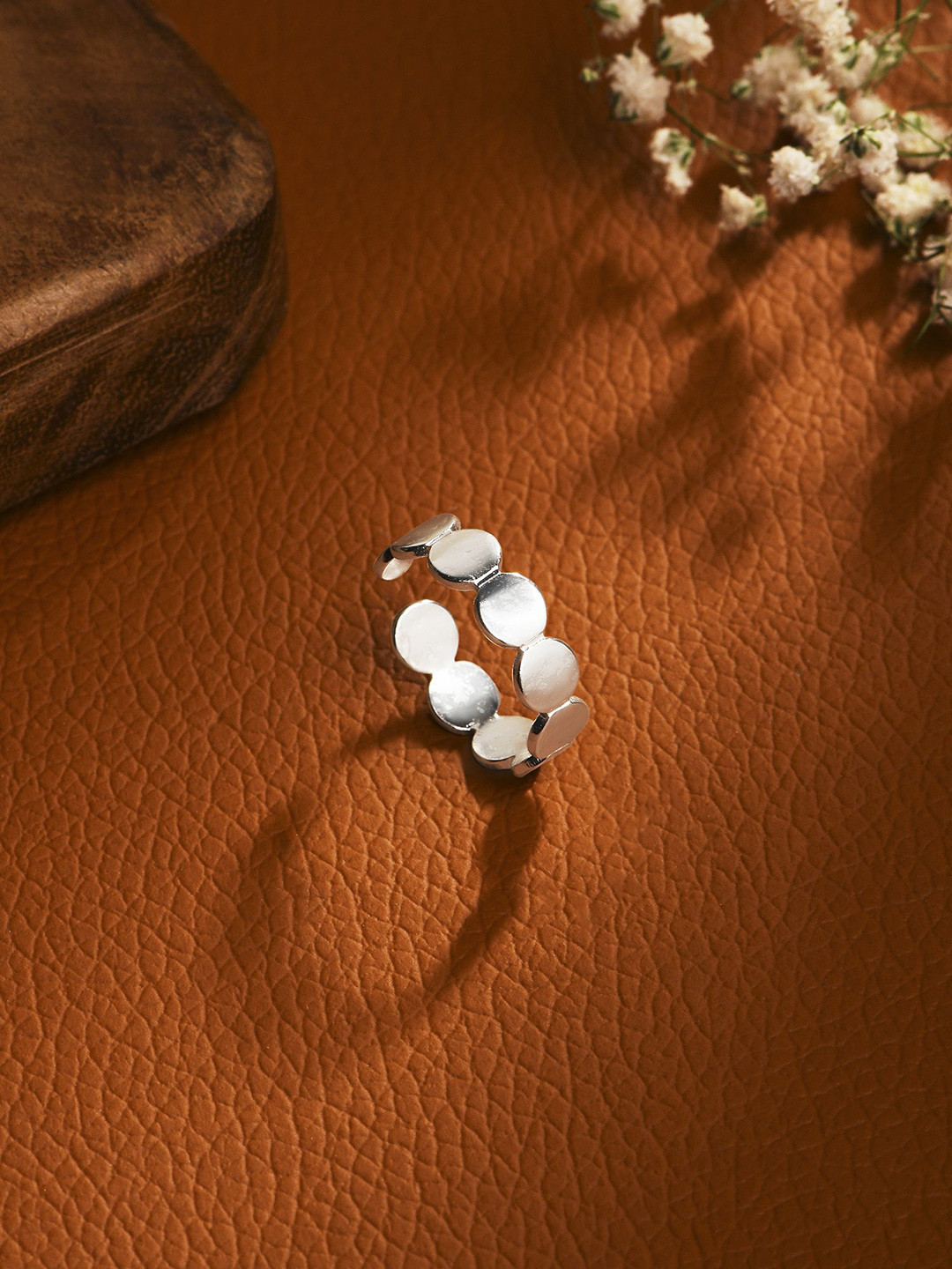 Accessorize Sterling Silver-Plated Circle Band Anti-Tarnish Adjustable Finger Ring