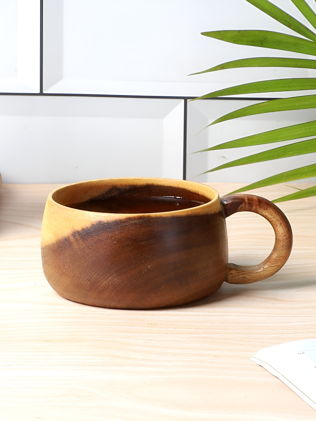 NATURALLY YOURS Brown Wood Dishwasher Safe Mug-100ml