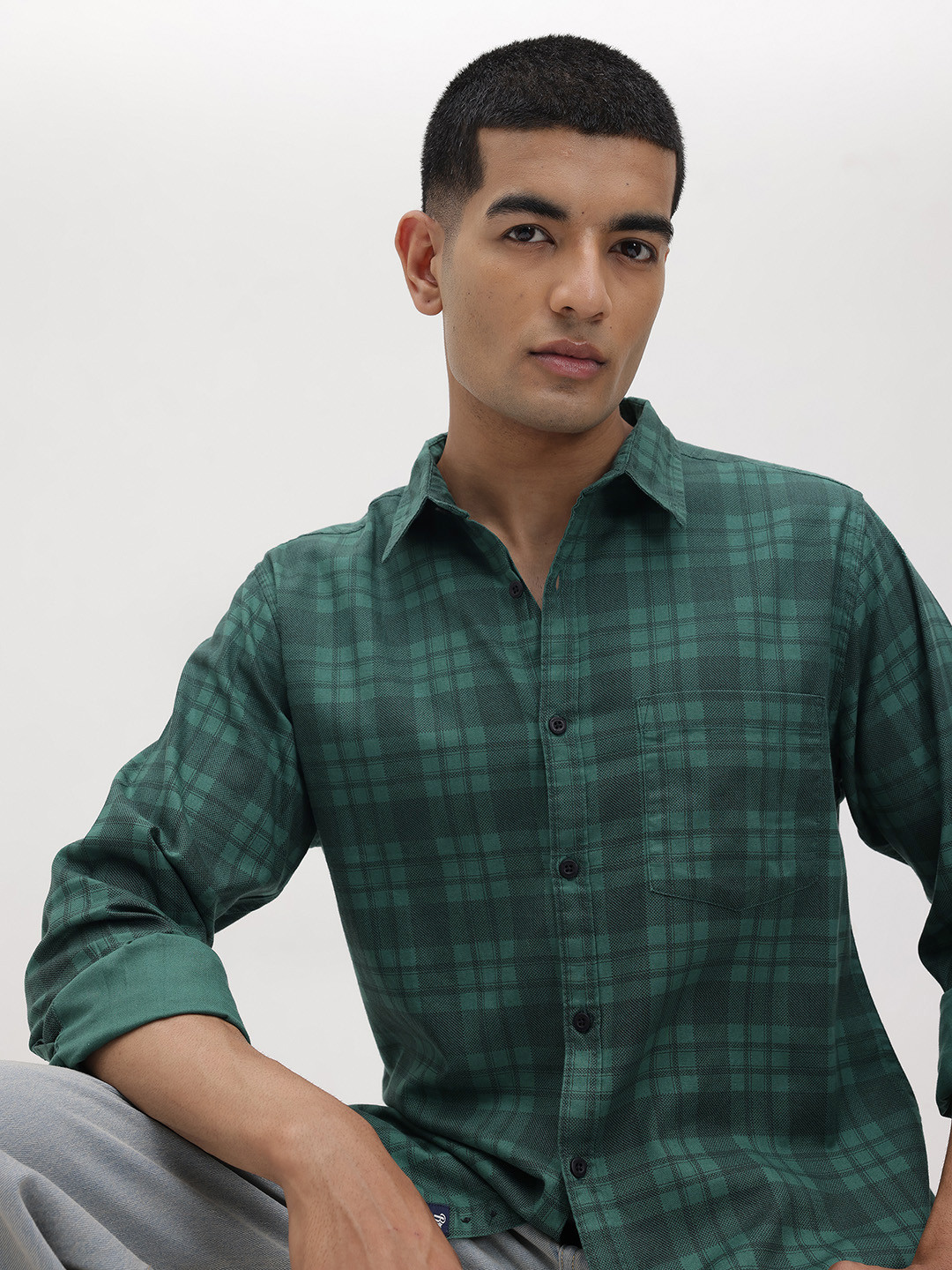 The Roadster Life Co. Tatersall Checks Pure Cotton Regular Fit Casual Shirt