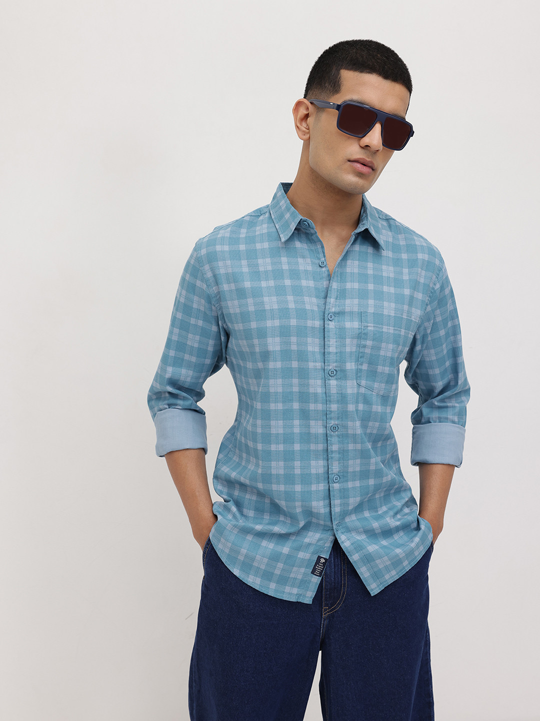 The Roadster Life Co. Tatersall Checks Pure Cotton Regular Fit Casual Shirt