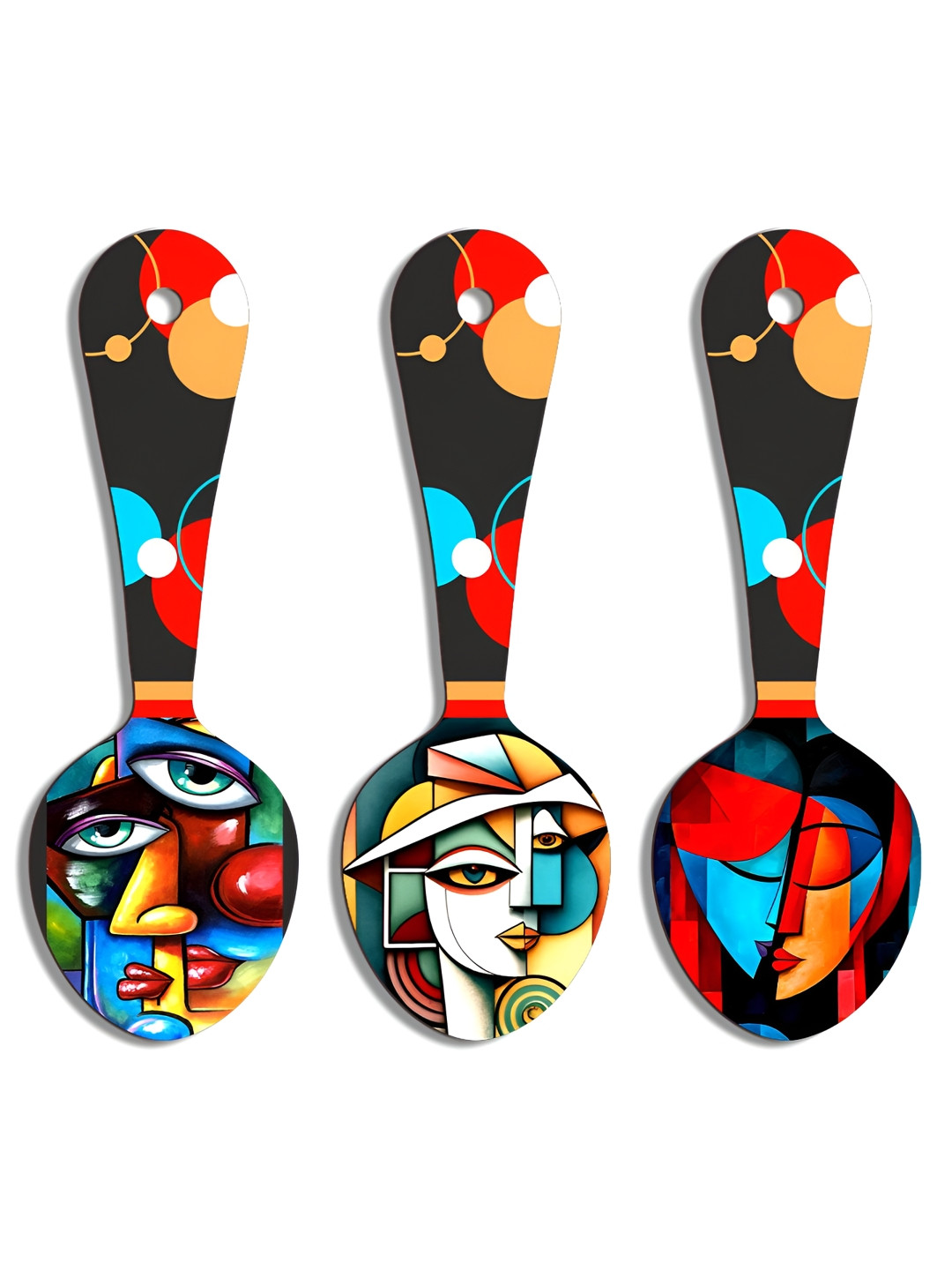 SEHAZ ARTWORKS Kitchen Decor Wood Bohemian Matte Hanging Hall 3Pcs Wall Hangings-10.6In