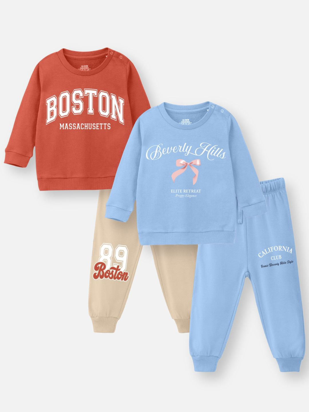 Nap Chief Infant Girls Pack of 2 Beverly Hills Embroidered Sweatshirt & Joggers