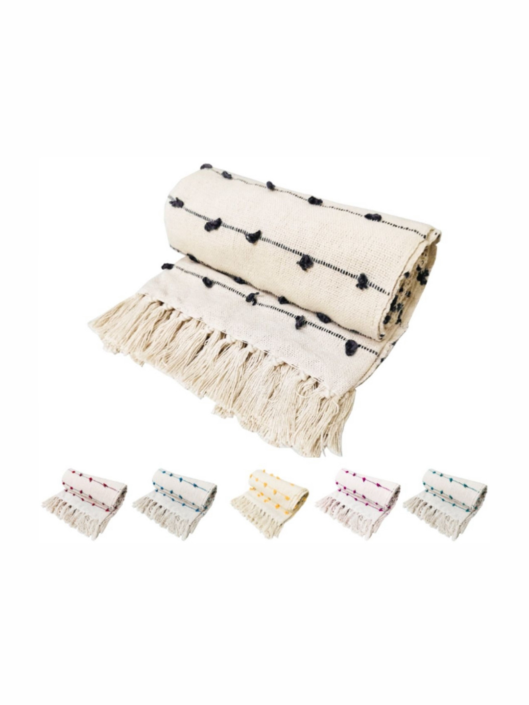 Fashion Throw Grey & Beige Mild Winter 210 GSM Cotton Throws