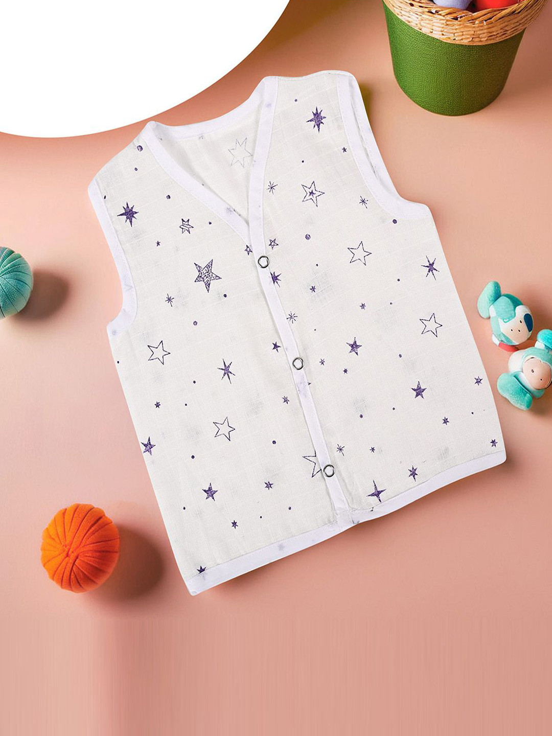 Kuber Industries Pack Of 5 Printed Cotton Jhablas For New Born Baby 0-3 Months Small