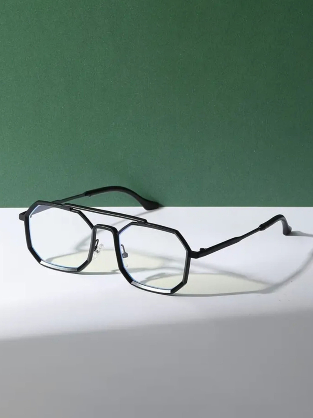 RICH CLUB Unisex Square Sunglasses with Polarised Lens HEXAGUN SUNGLASS-White n Black