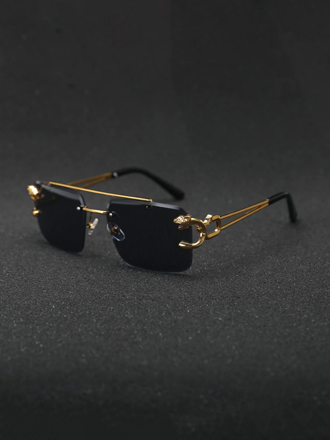 RICH CLUB Unisex Full Rim Square Sunglasses with Polarised Lens RIMLESS SUNGLASS