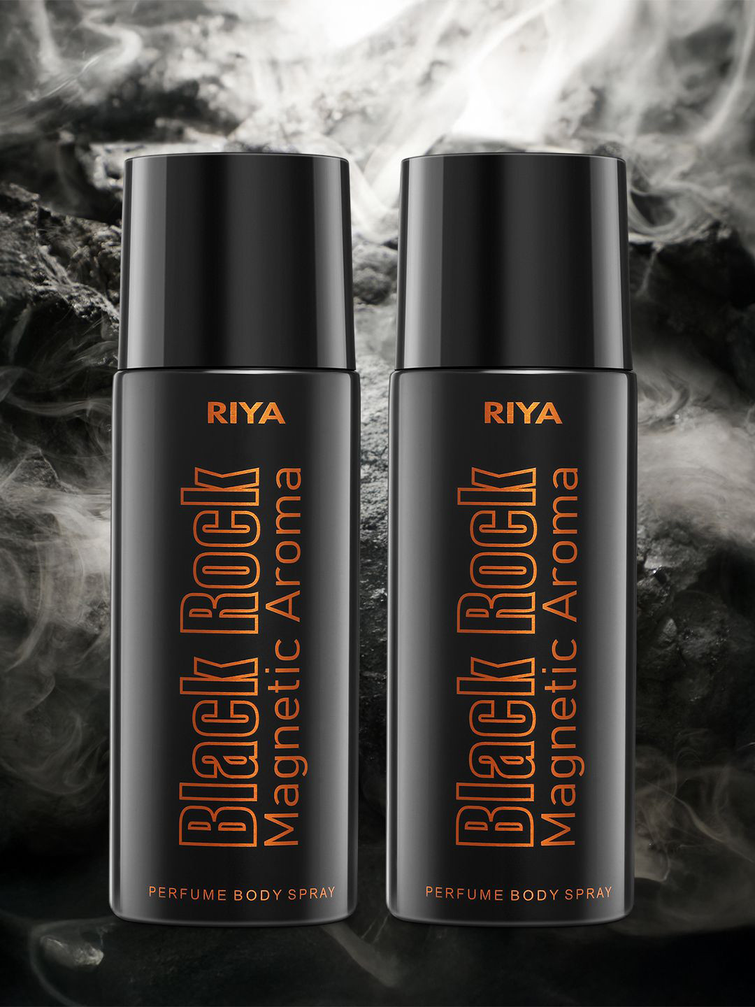 RIYA Black Rock Set Of 2 Magnetic Aroma Deodorants - 150 ml Each