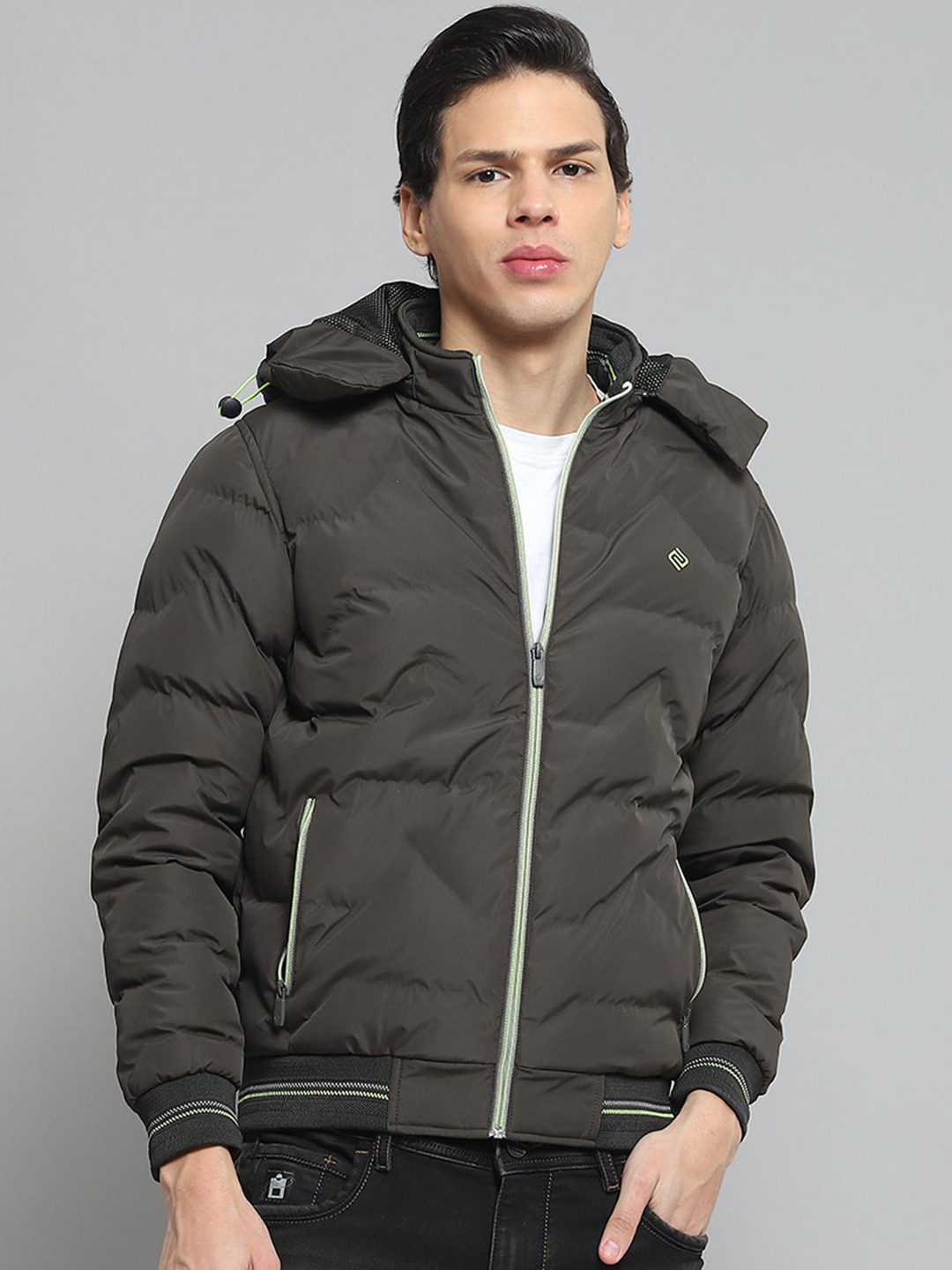 Cloak & Decker Men Hooded Solid Casual Lightweight Puffer Jacket