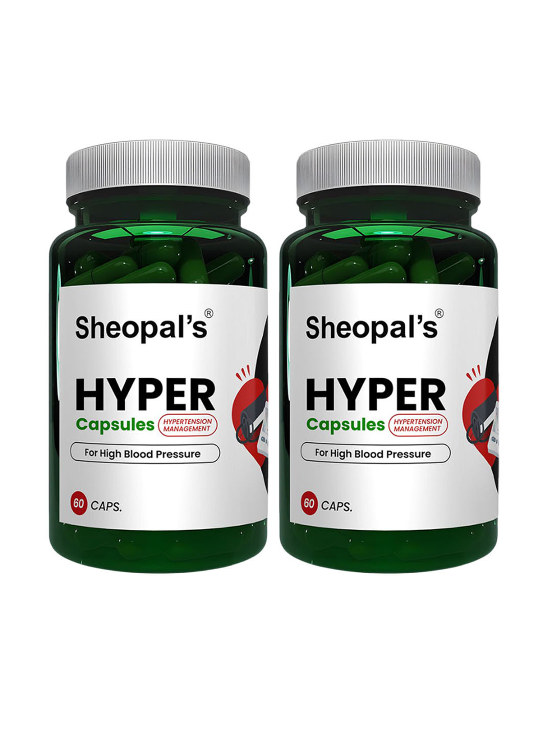 Sheopal's Set Of 2 Hyper Capsule For Hypertension Management - 60 Capsules Each