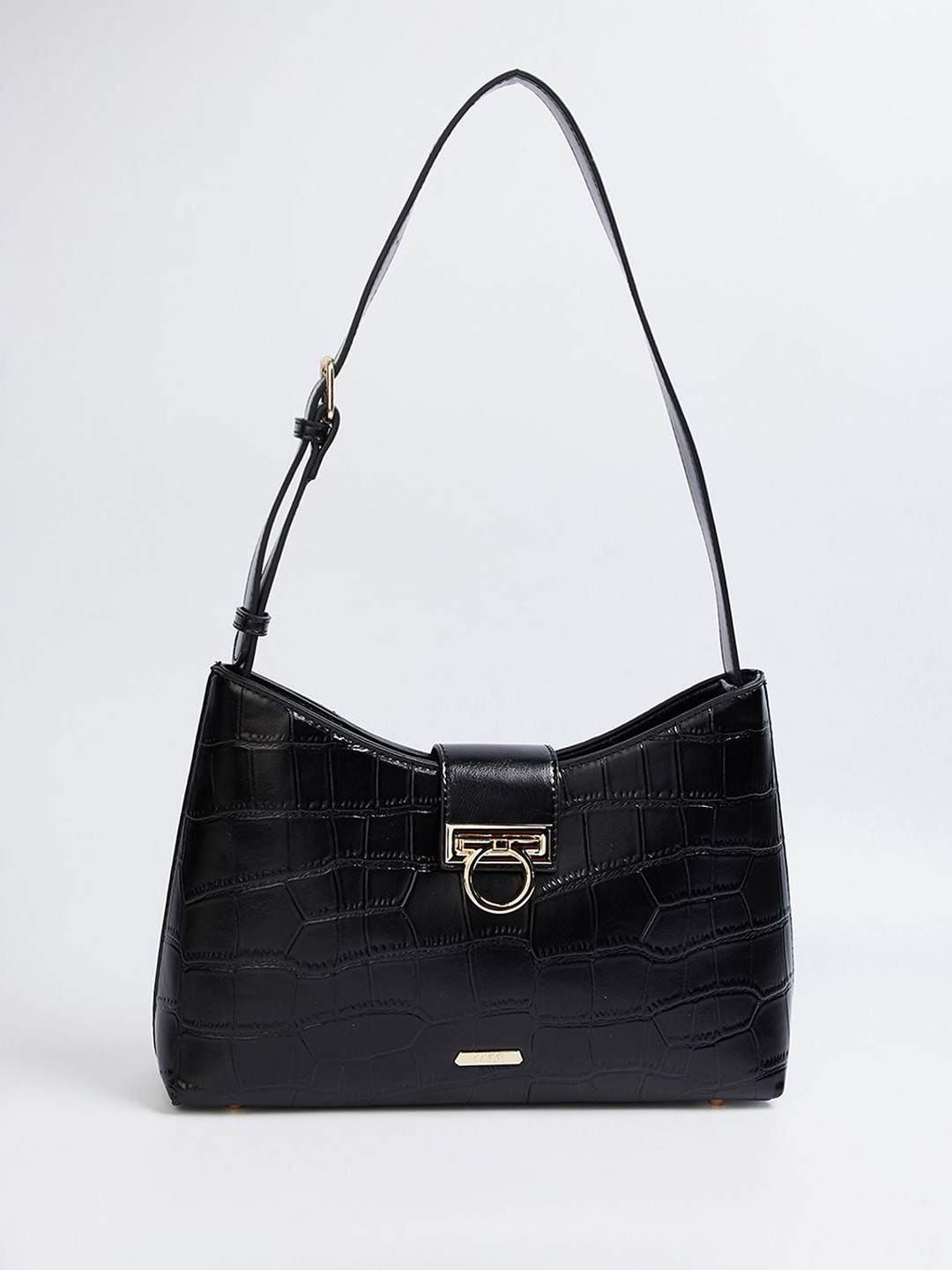 CODE by Lifestyle Women Textured Baguette Shoulder Bag