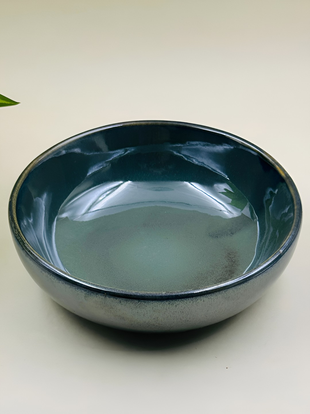 Lupaava Green Glossy Ceramic Microwave Safe Serving Bowl 700 ml