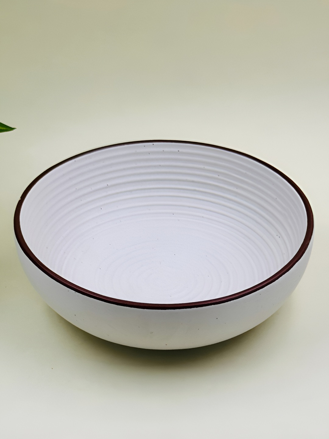 Lupaava White and Black Matte Ceramic Microwave Safe Serving Bowl 700 ml