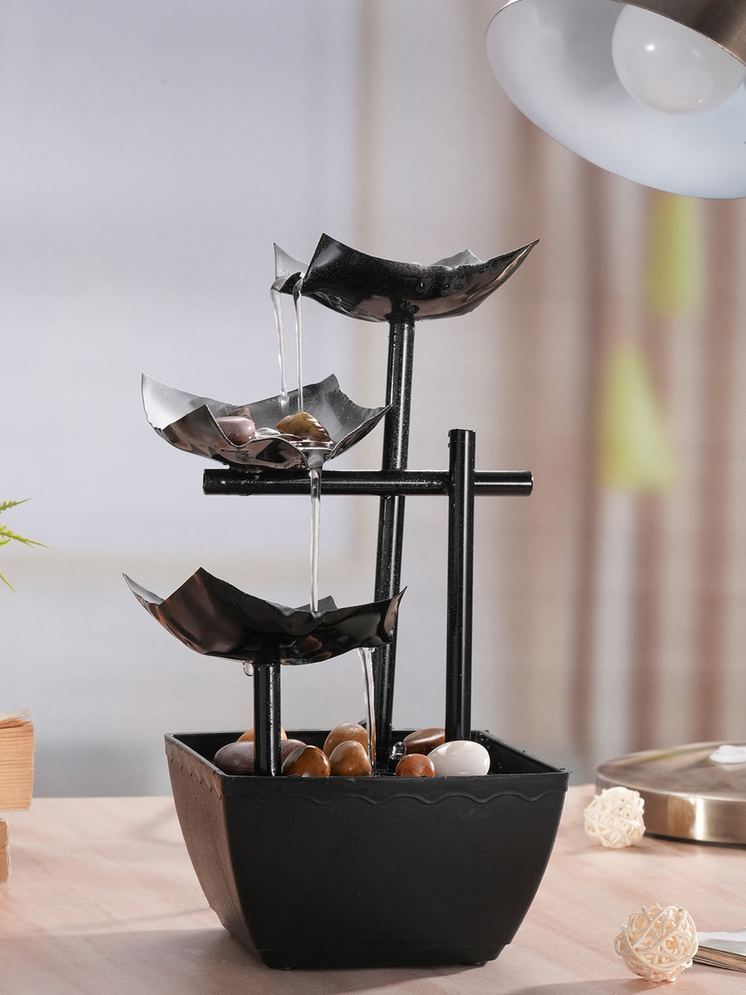 TIED RIBBONS Decorative Tabletop Water Fountain for Indoor Outdoor Home