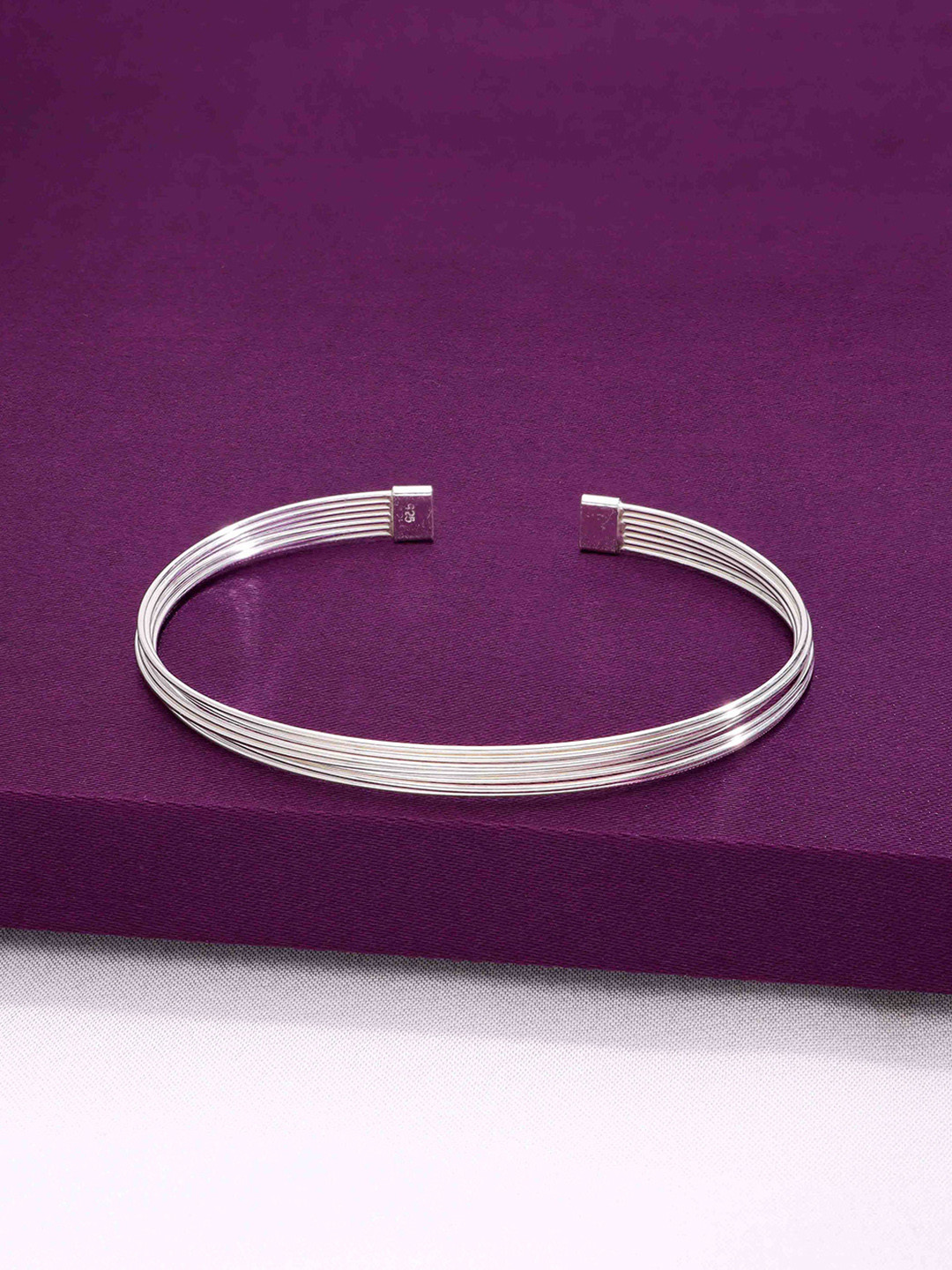 KAI JEWEL 925 Sterling Silver Rhodium-Plated Stringed Splendour Cuff Bracelet